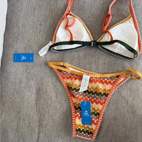 BNWT Sundown Waves Chevron Bikini Set - Picture 8 of 8